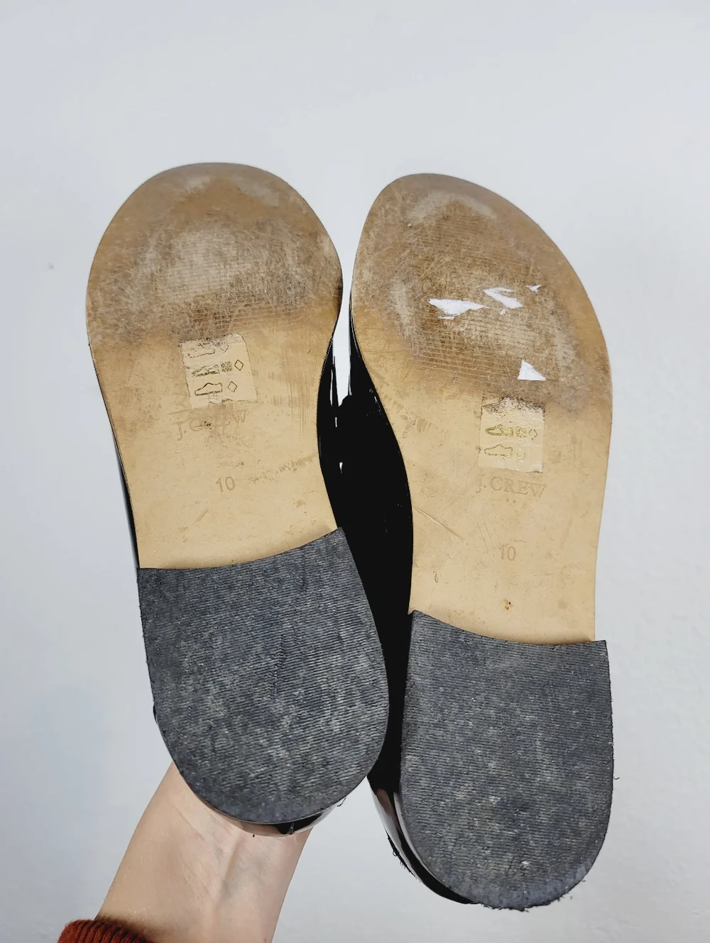 J Crew Black Loafers With Brass Hardware, Size 10